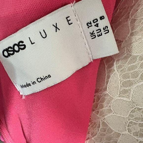 ASOS LUXE bubble hem mini dress in pink sequin Size 8 NWOT BARBIE Softgirl - Picture 10 of 15